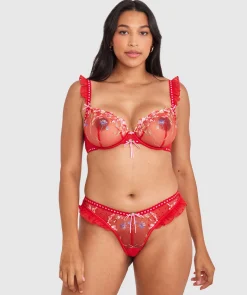 Enchanted She's So Lucky Bra - Red/Multicolour