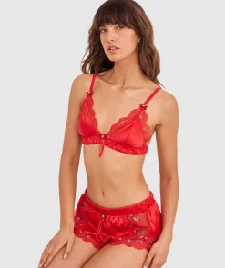 Enchanted Summertime Serenade Bralette-Light Red / Multi