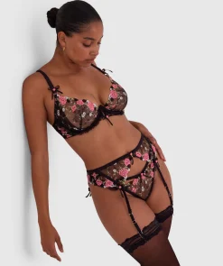 Enchanted True Love Suspender - Black/Multicolour
