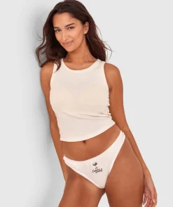 Espresso High Leg G String - Cream