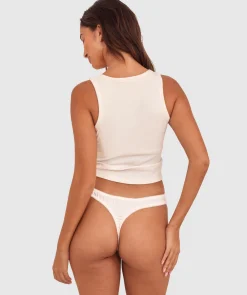 Espresso High Leg G String - Cream