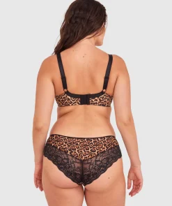 Faith Brazilian Knicker - Print Animal/Black