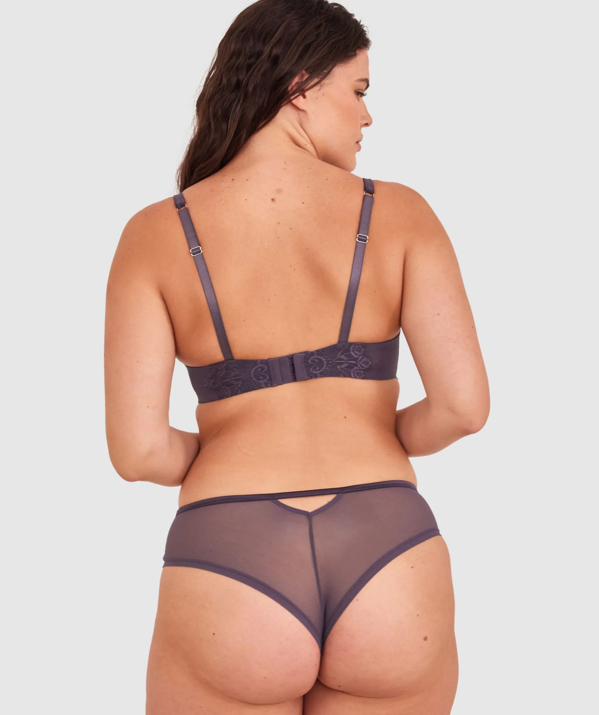 Ingrid High Waist Brazilian Knicker - Dark Grey