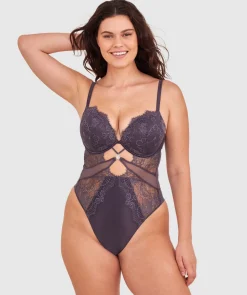 Ingrid Push Up Bodysuit - Dark Grey
