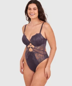 Ingrid Push Up Bodysuit - Dark Grey