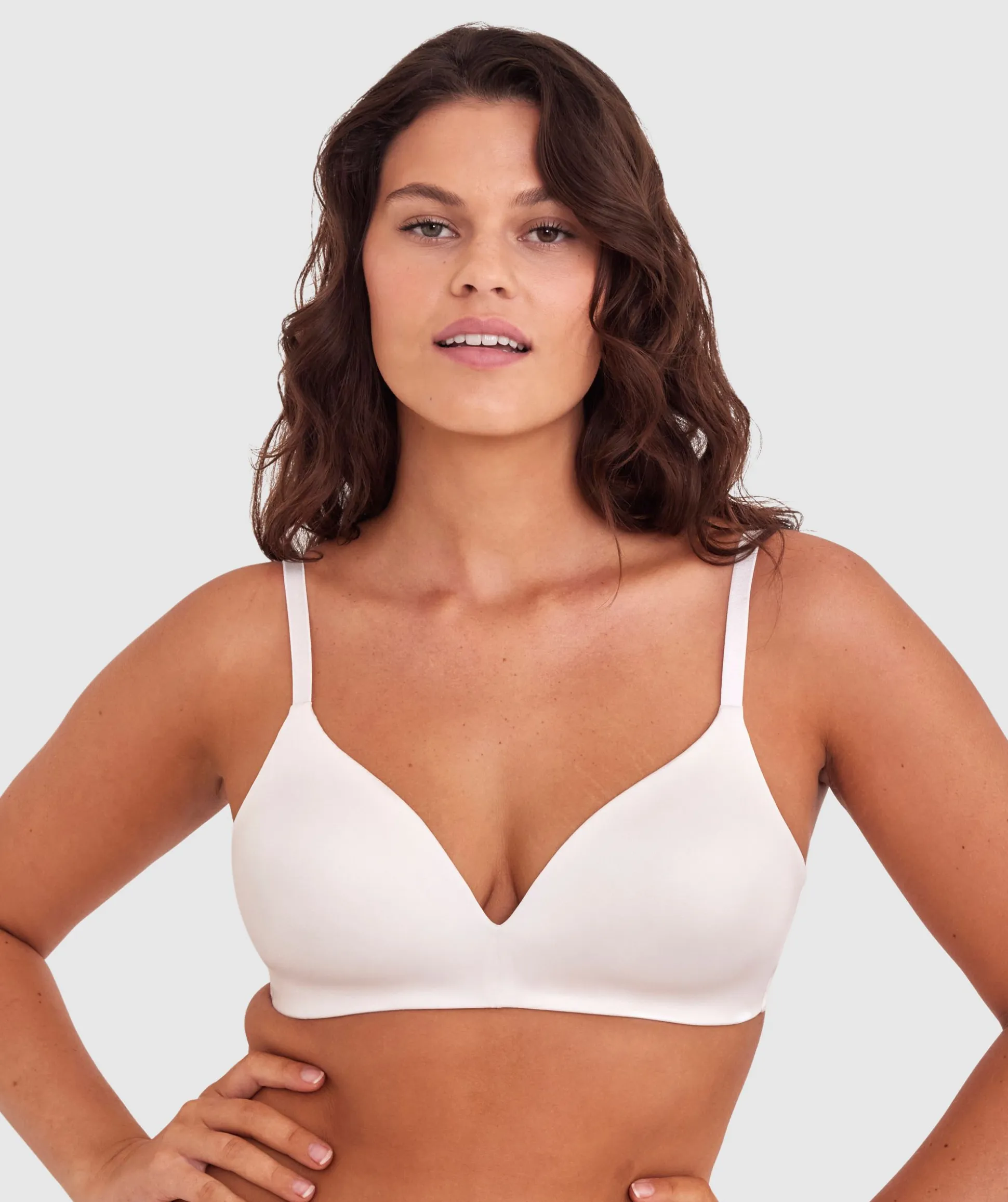 Inner Essence Contour Plunge Wirefree Bra - Ivory