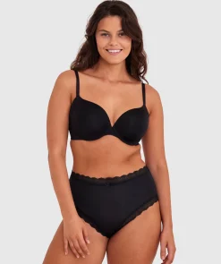 Inner Essence Full Cup Plunge Bra - Black