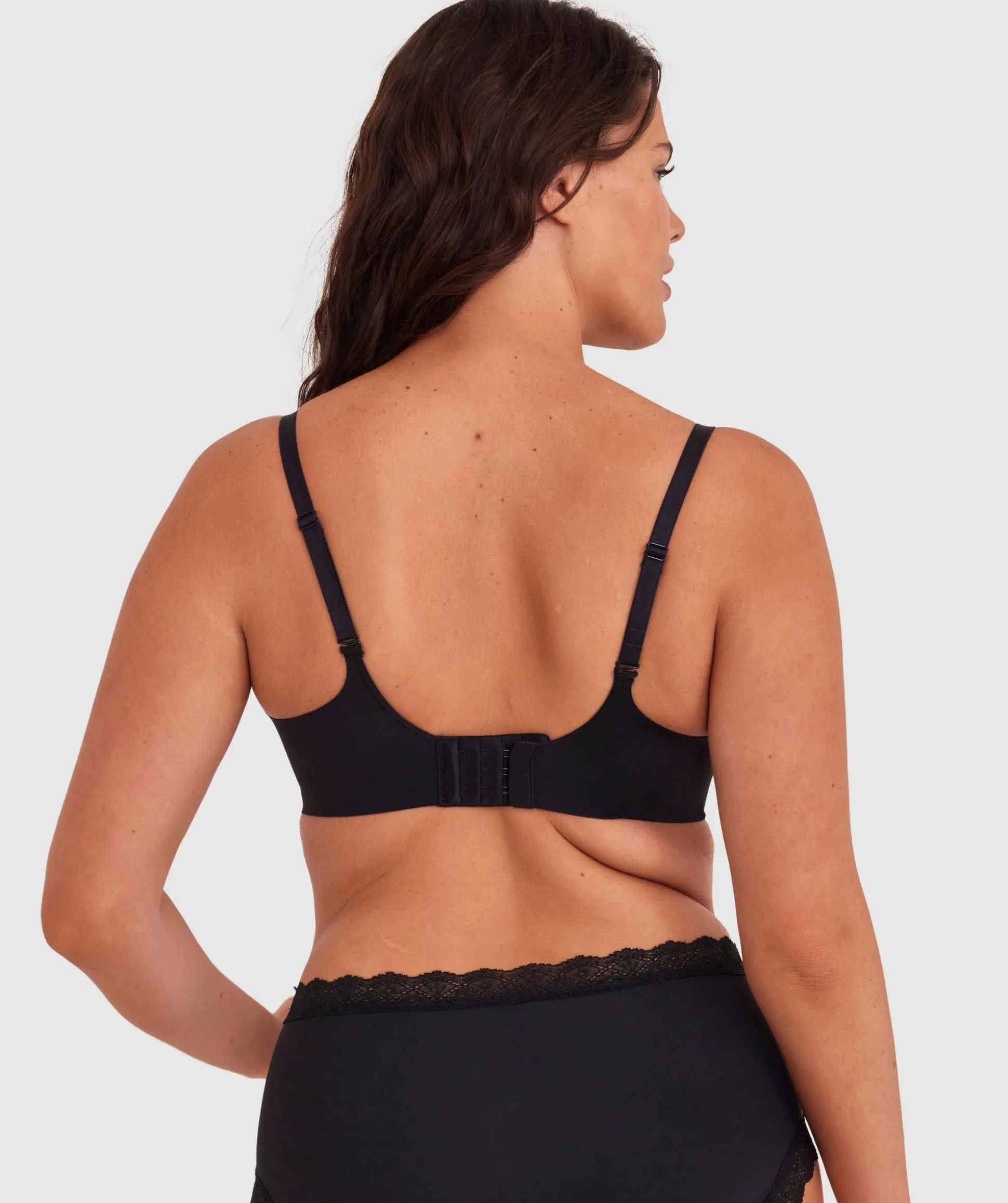Inner Essence Full Cup Plunge Bra - Black