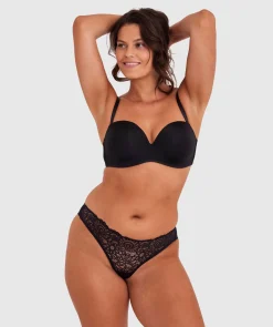 Inner Essence Full Cup Strapless Bra - Black