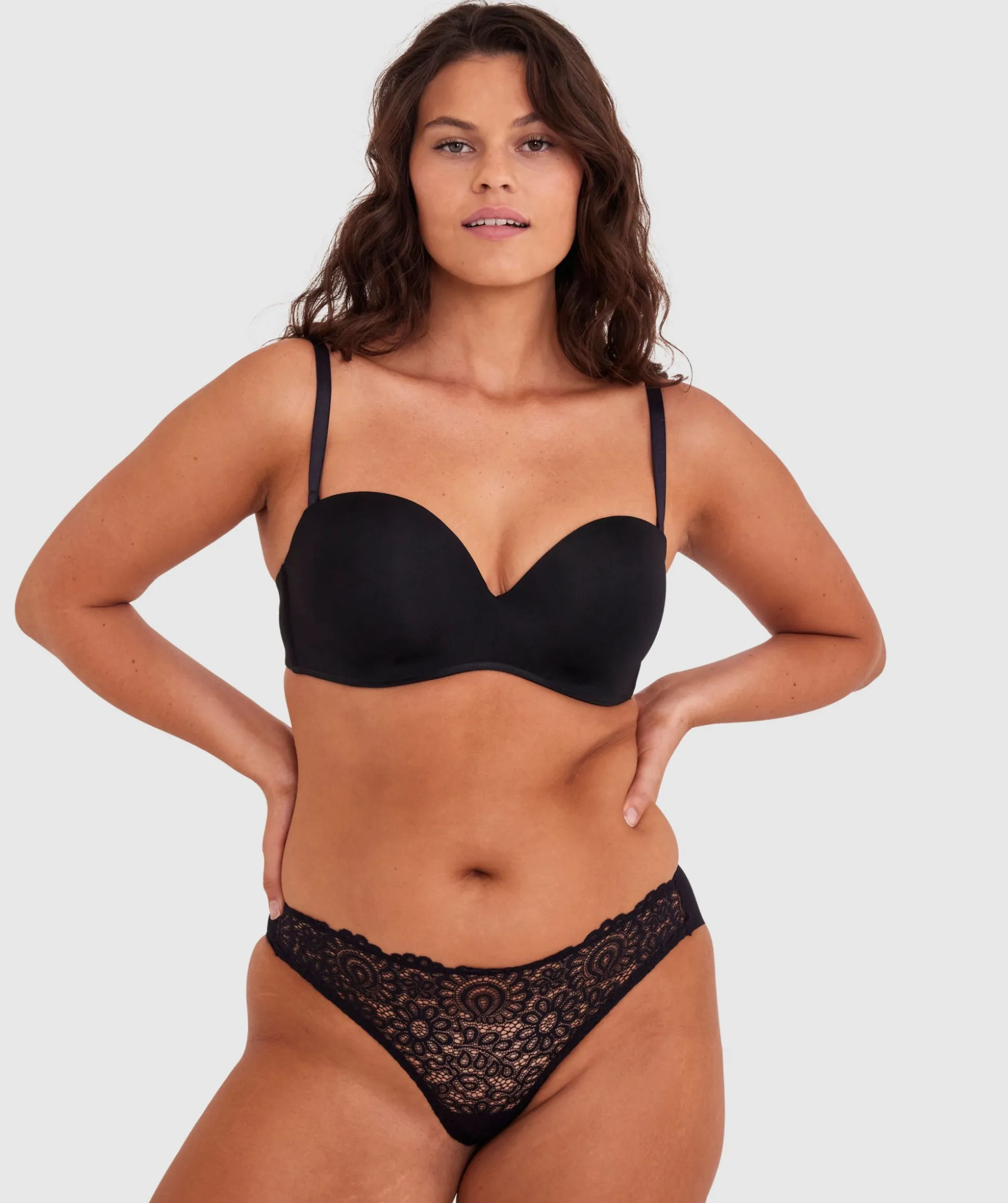 Inner Essence Full Cup Strapless Bra - Black