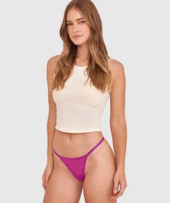 Kitty High Leg String-Purple