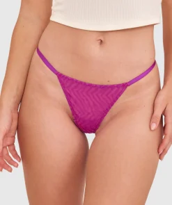 Kitty High Leg String-Purple