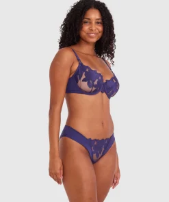 Lillyanna High Leg Brazilian Knicker - Dark Blue