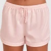 Liquid Satin Short - Pale Pink/White