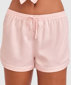 Liquid Satin Short - Pale Pink/White