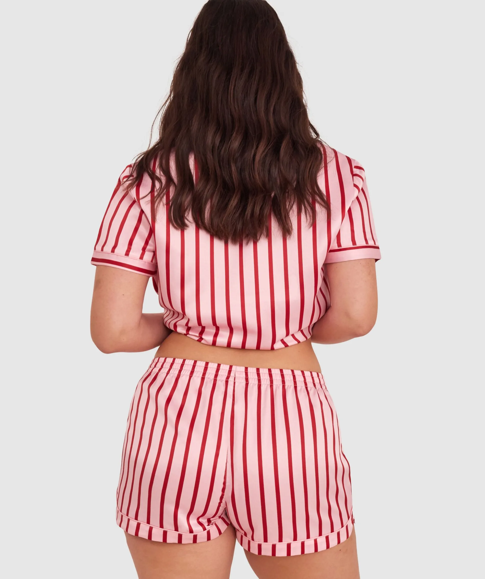 Liquid Satin Short-Print Stripe