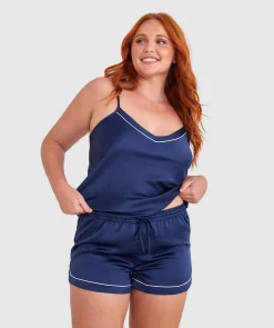 Liquid Satin Shorts - Navy