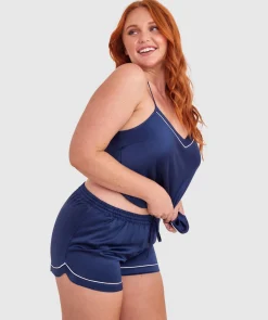 Liquid Satin Shorts - Navy