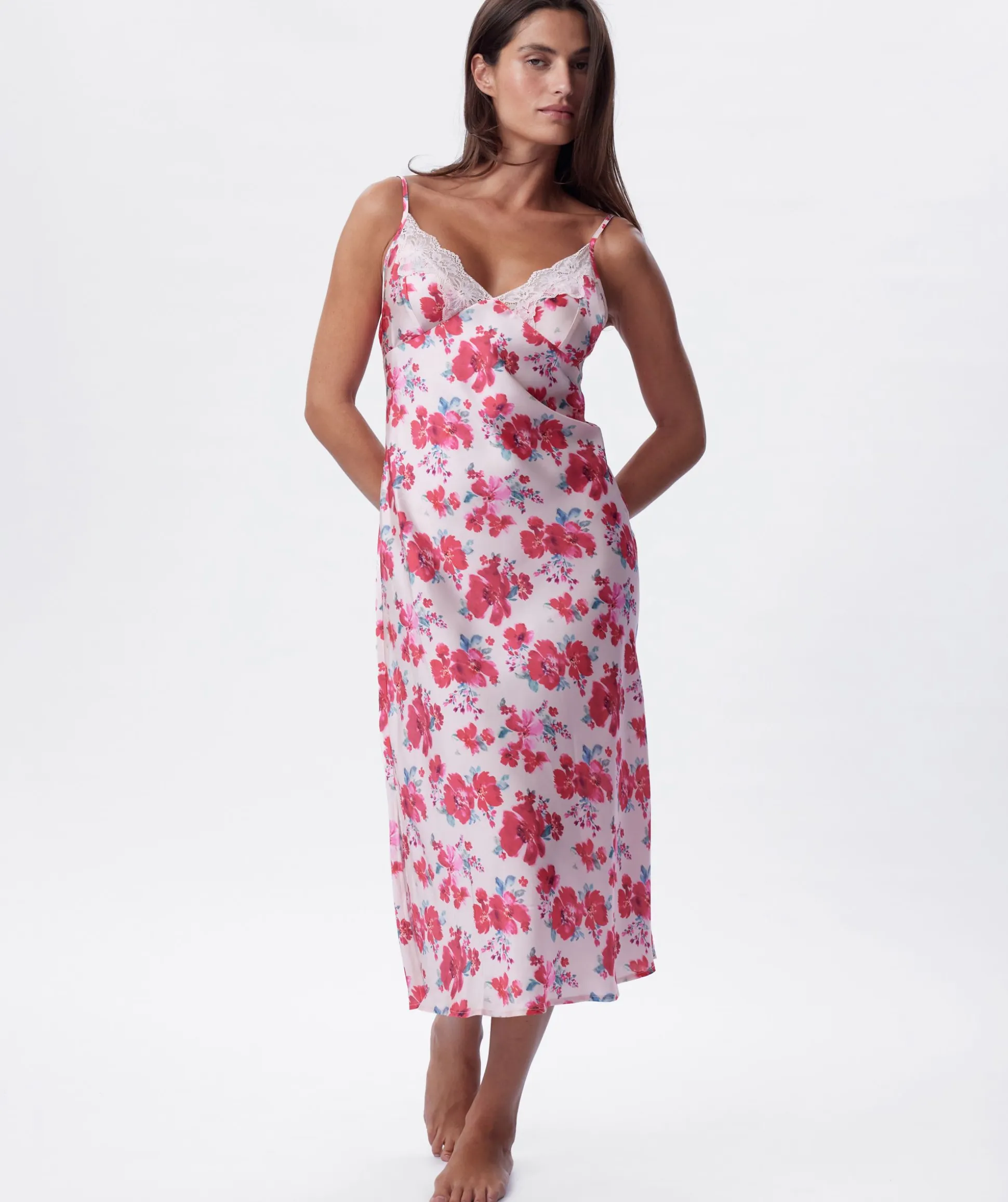 Lola Long Slip - Print Floral
