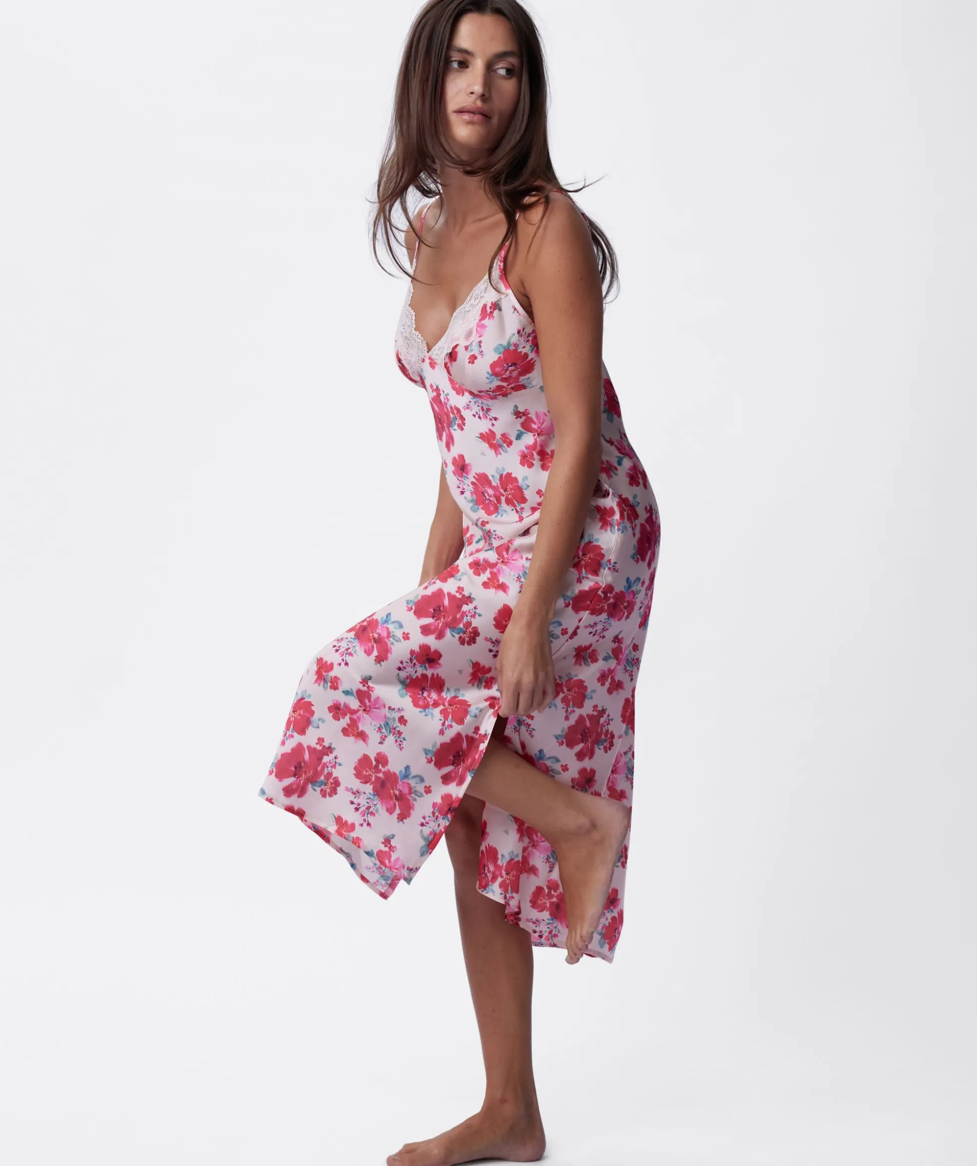 Lola Long Slip - Print Floral