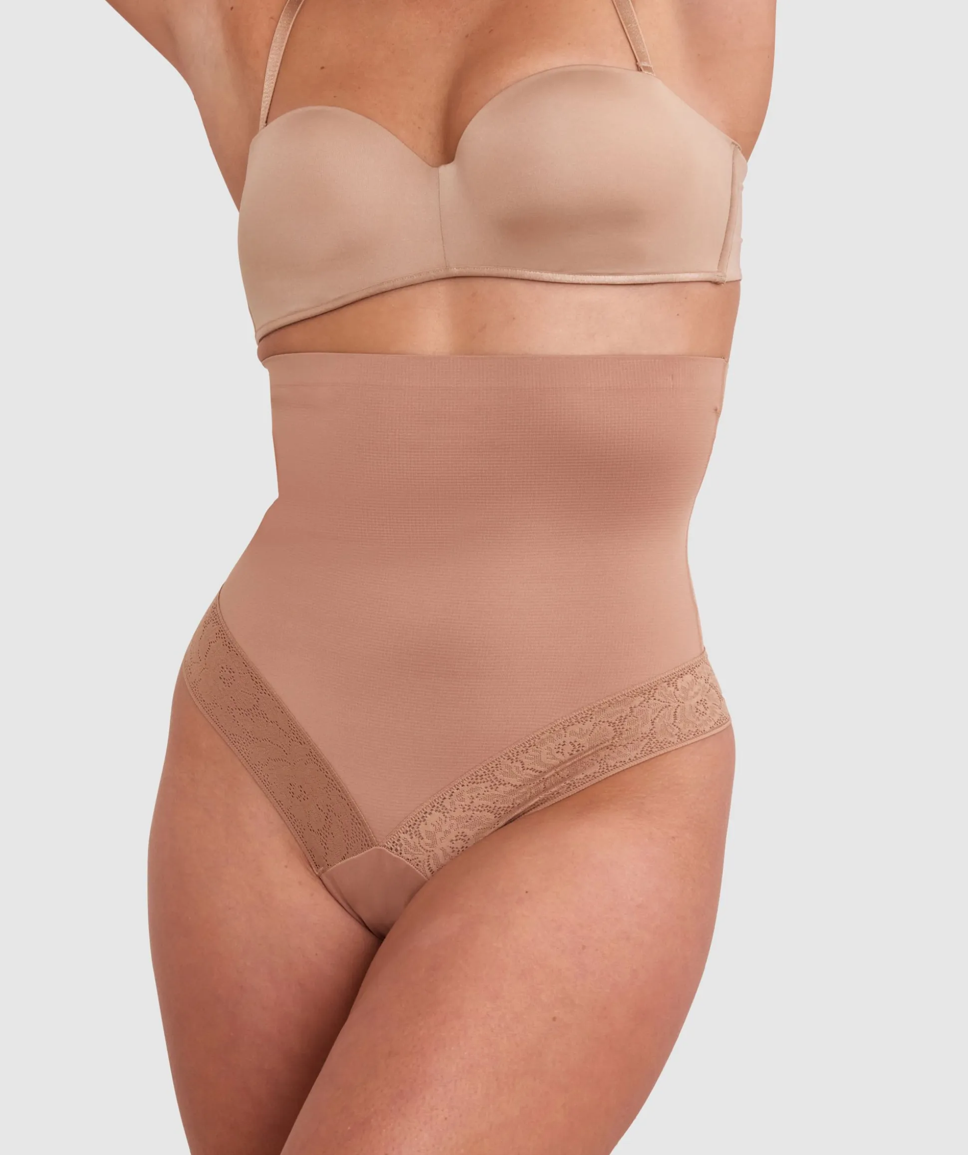 Luxe Solutions Control High Waisted V String - Nude 3