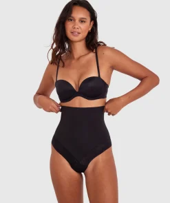 Luxe Solutions Control High Waisted V String - Black