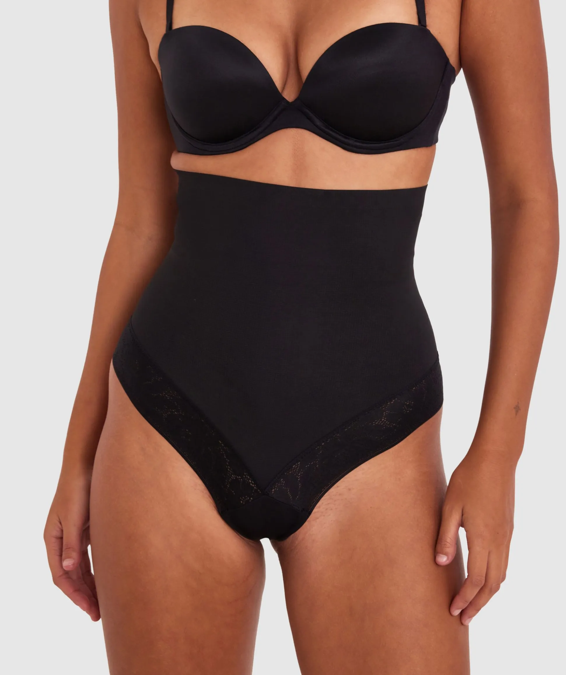Luxe Solutions Control High Waisted V String - Black