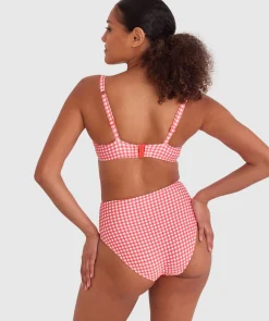 Maddison High Waist Bikini Bottom - Print Check