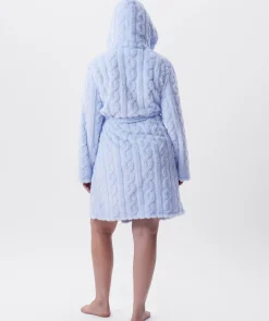 Maxine Short Hooded Gown - Light Blue