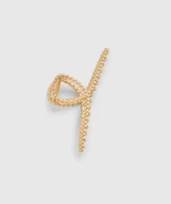 Metal Twisted Hair Clip - Gold