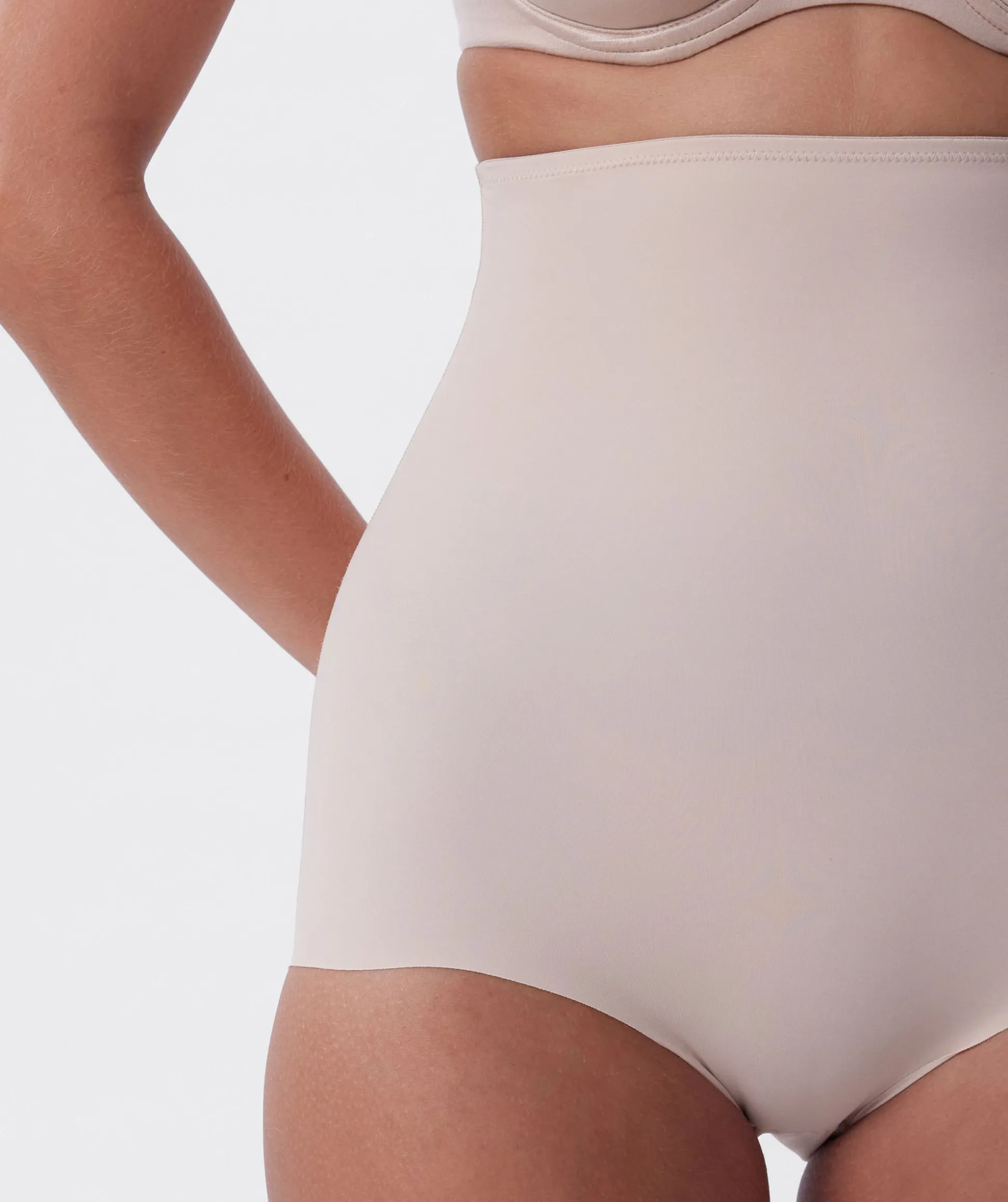 Microfibre High Waist Brief - Nude