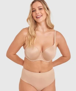 Microfibre High Waist V String Knicker - Nude