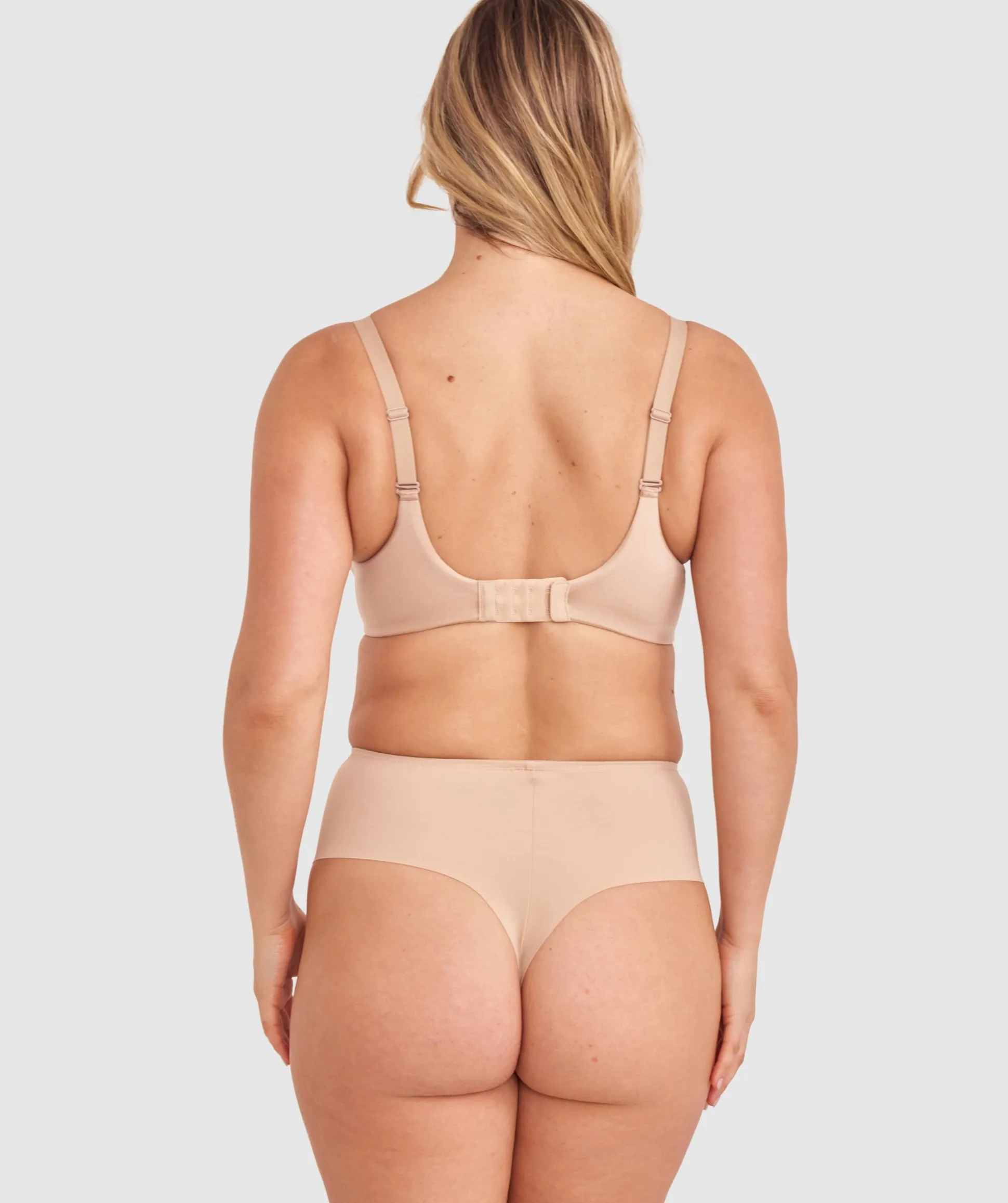 Microfibre High Waist V String Knicker - Nude