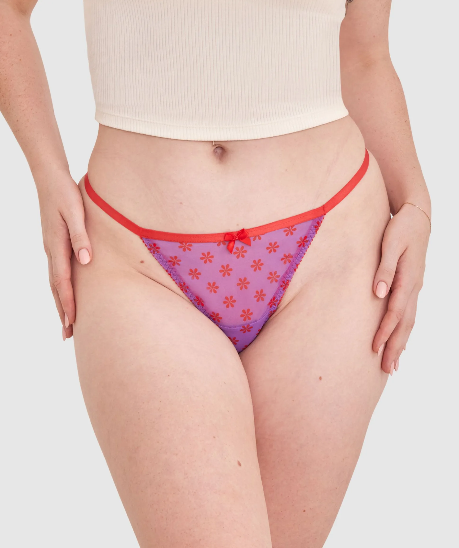 Milly High Leg String - Purple