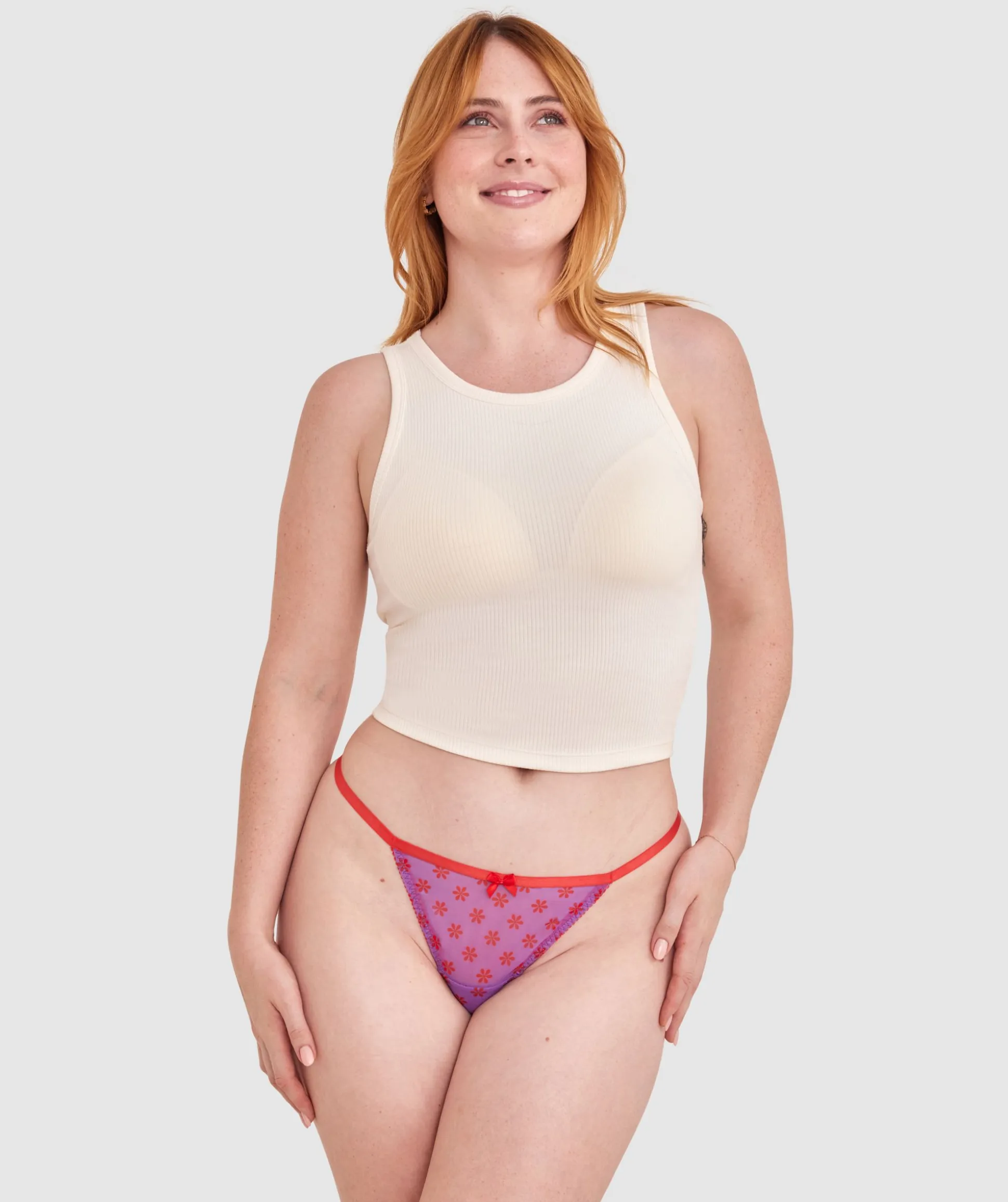 Milly High Leg String - Purple