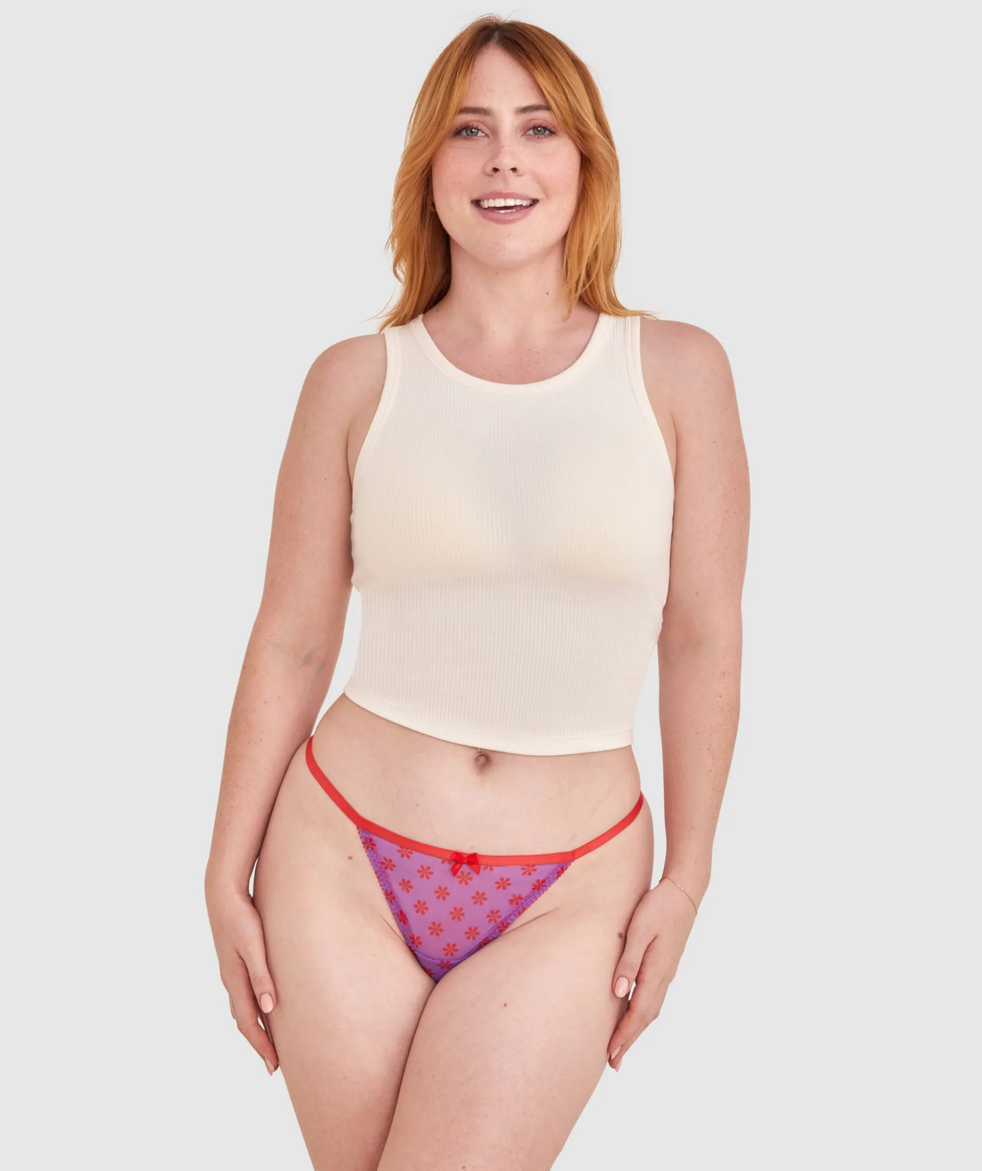 Milly High Leg String - Purple