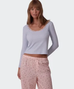Mix And Match Long Sleeve Top-Light Blue