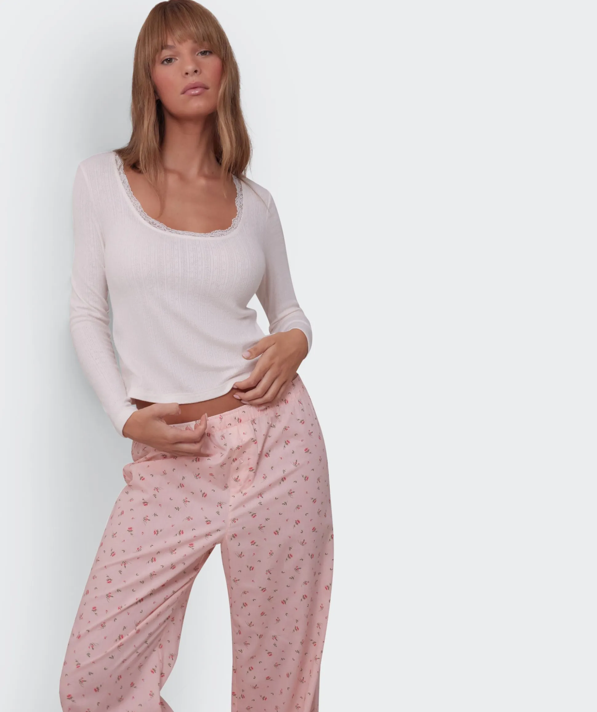Mix And Match Long Sleeve Top - Light Pink