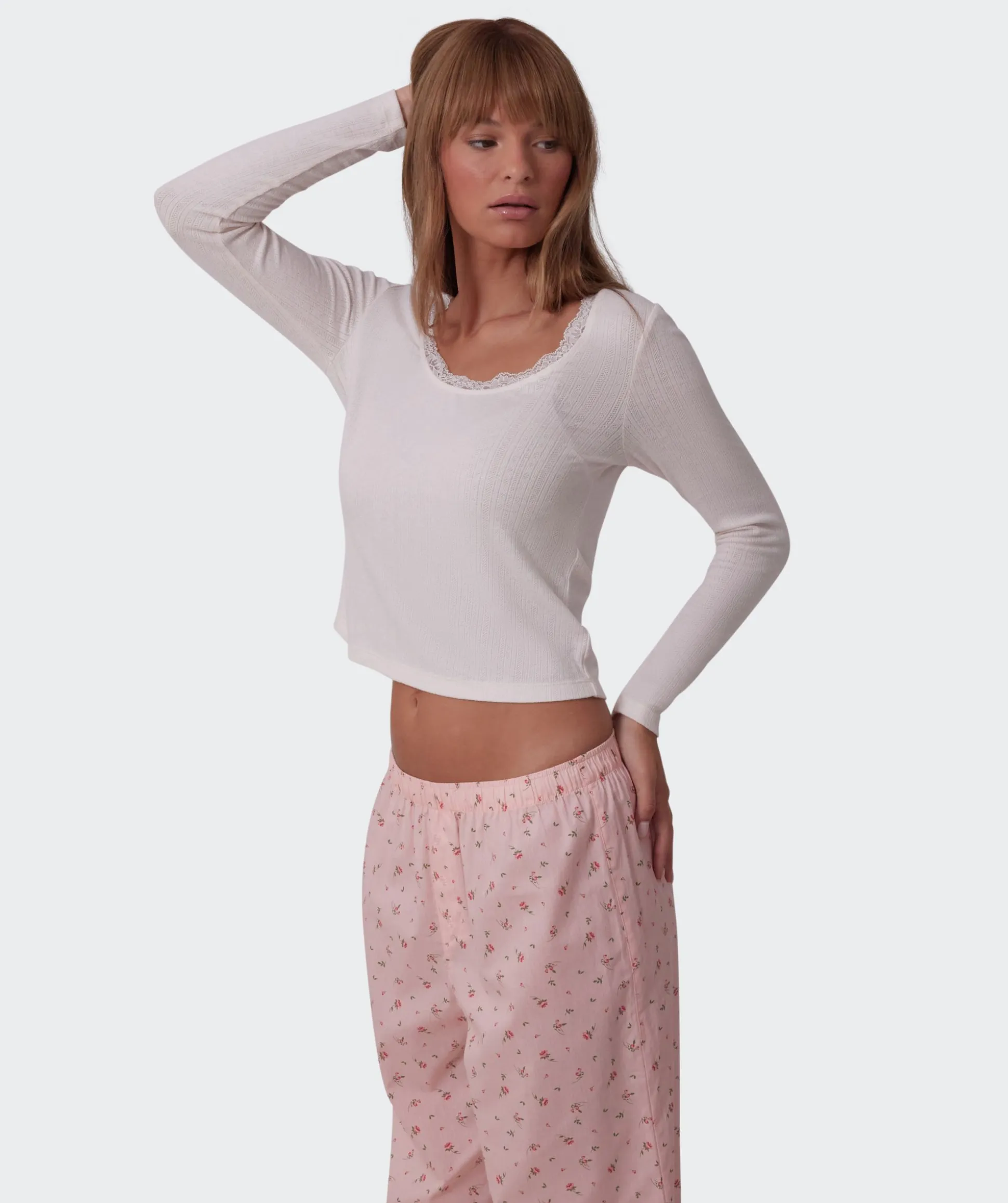 Mix And Match Long Sleeve Top - Light Pink