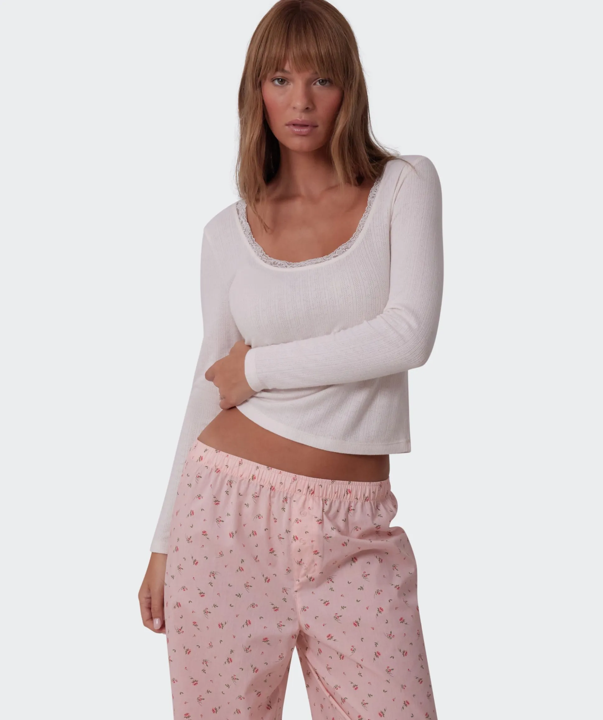 Mix And Match Long Sleeve Top - Light Pink