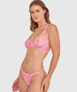 Monique Unlined Plunge Bra - Pink