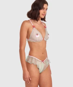 Night Games Bottomless Brunch Bralette - Light Pink/ Mint Green
