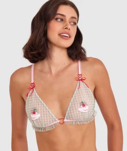 Night Games Bottomless Brunch Bralette - Light Pink/ Mint Green