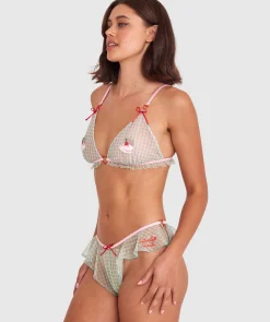 Night Games Bottomless Brunch Bralette - Light Pink/ Mint Green