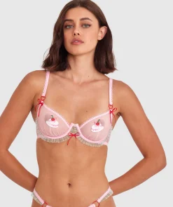 Night Games Bottomless Brunch Unlined Bra - Light Pink/ Mint Green