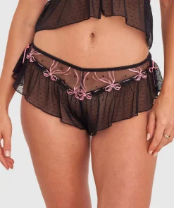 Night Games Bow Peep French Knicker - Black