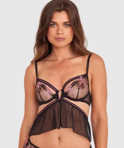 Night Games Bow Peep Unlined Cami - Black