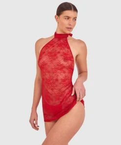Night Games Class Act Mini Dress-Dark Red