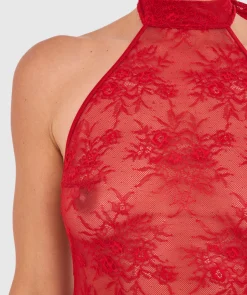 Night Games Class Act Mini Dress-Dark Red