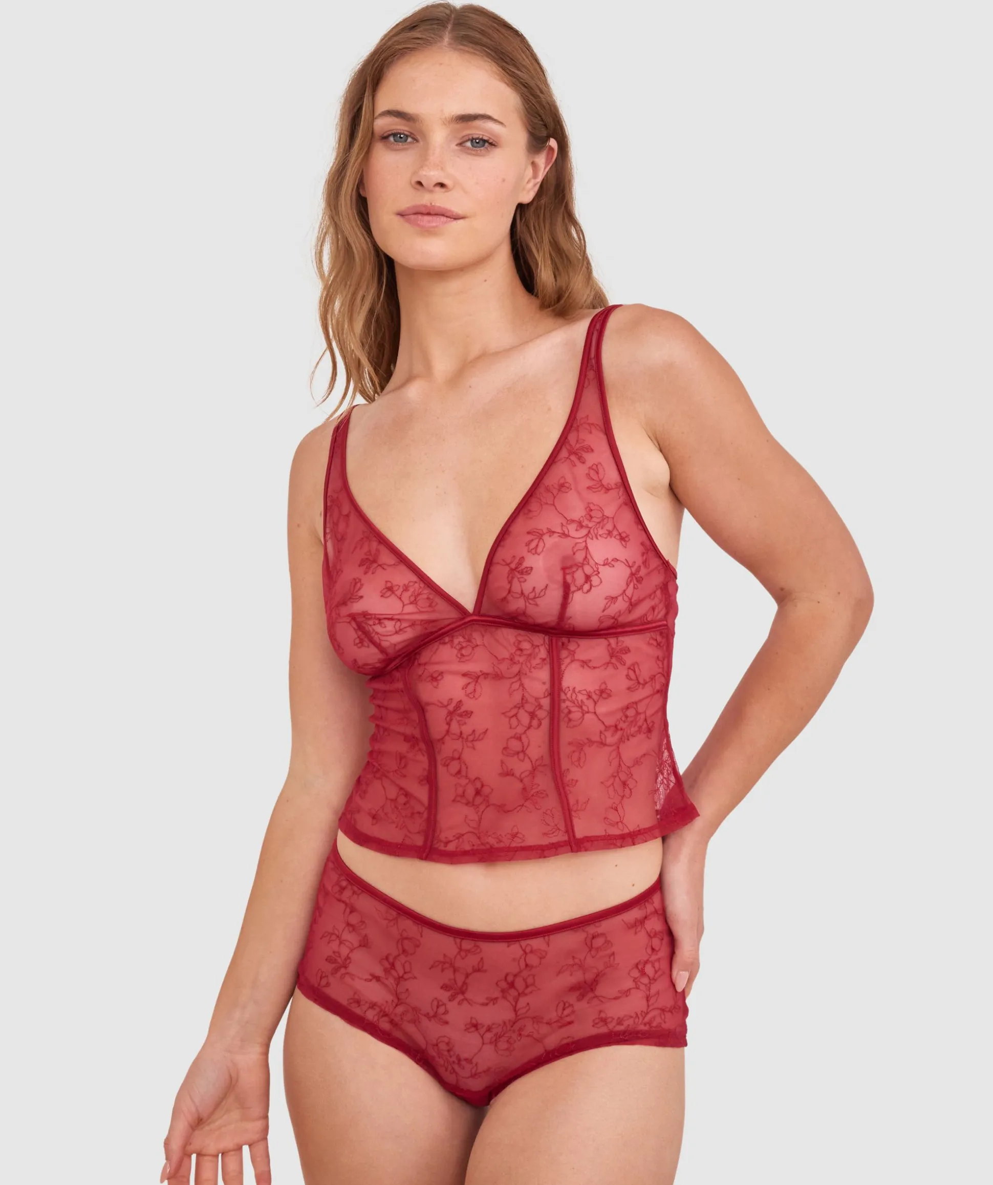 Night Games Fainthearted Mid Rise Shortie - Berry